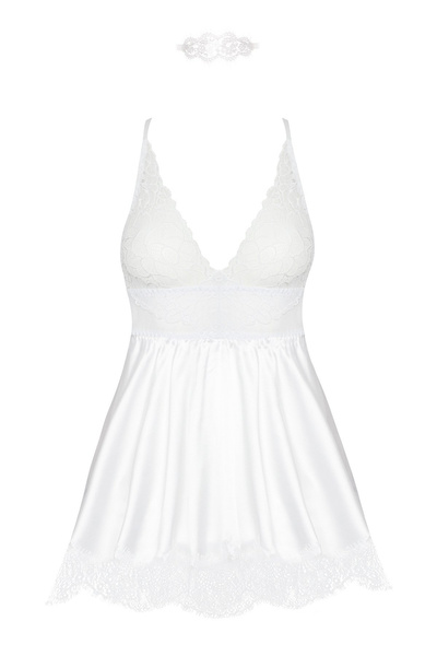 Eve chemise with mask white